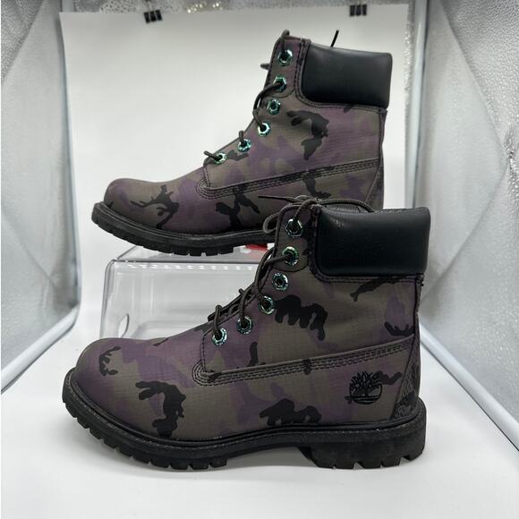 Timberland 6” Premium Anti-Fatigue Camo Boots A25E3 Women’s Sz 7 NWOT Purple - Picture 2 of 14
